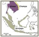 Peta Kerajaan Sriwijaya mencakup Indonesia dan Malaysia